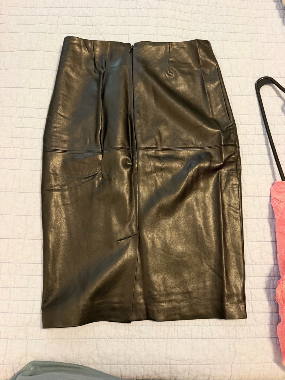 INC International Concepts Black Faux Leather Pencil Skirt